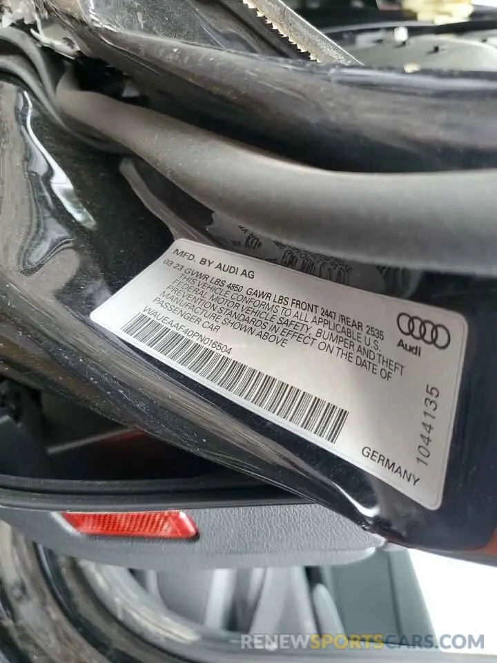 12 fotografías del automóvil dañado WAUEAAF40PN016504 AUDI A4 2023