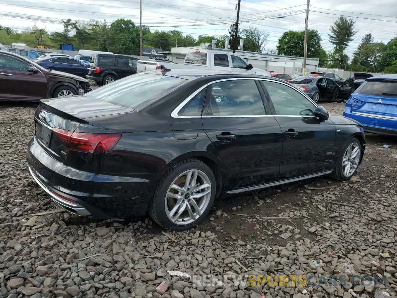 3 fotografías del automóvil dañado WAUEAAF40PN016504 AUDI A4 2023