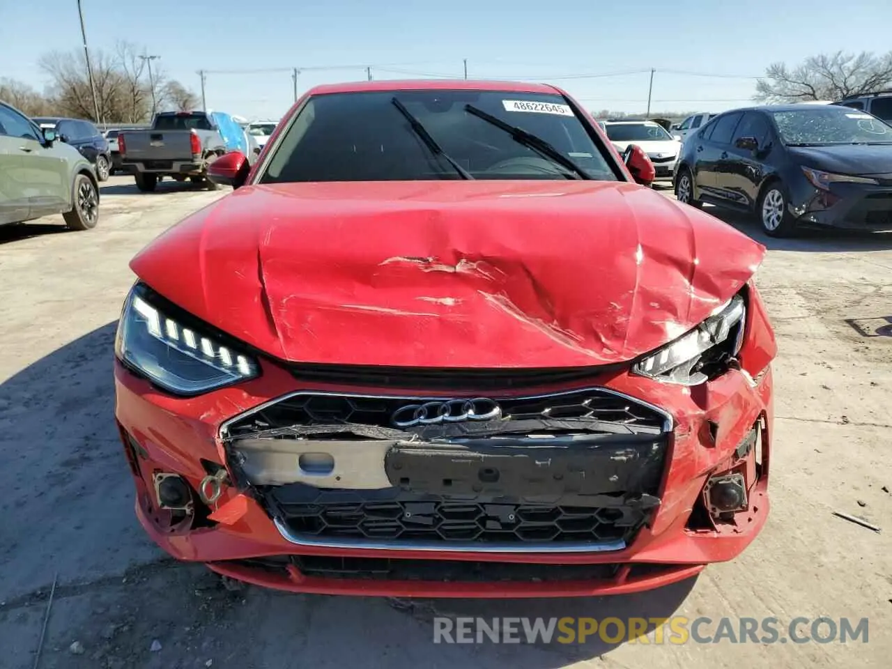 5 fotografías del automóvil dañado WAUEAAF43PN002886 AUDI A4 2023