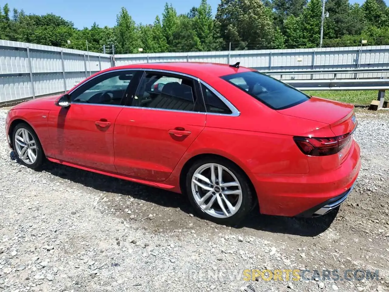 2 fotografías del automóvil dañado WAUEAAF41RN006180 AUDI A4 2024