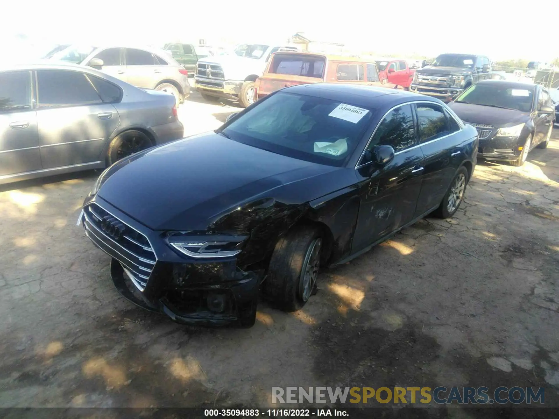 2 fotografías del automóvil dañado WAUABAF40MA056936 AUDI A4 SEDAN 2021