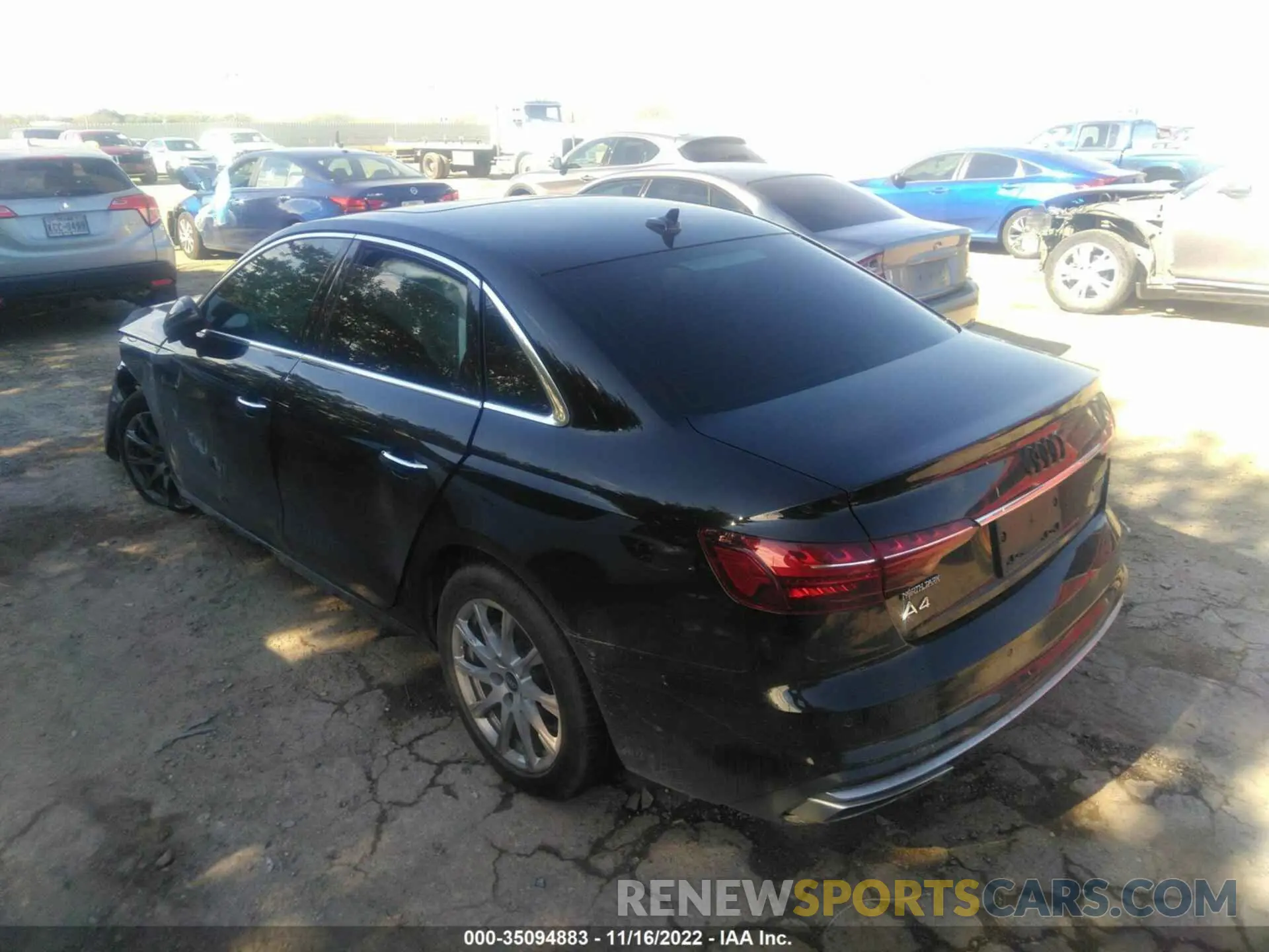3 fotografías del automóvil dañado WAUABAF40MA056936 AUDI A4 SEDAN 2021