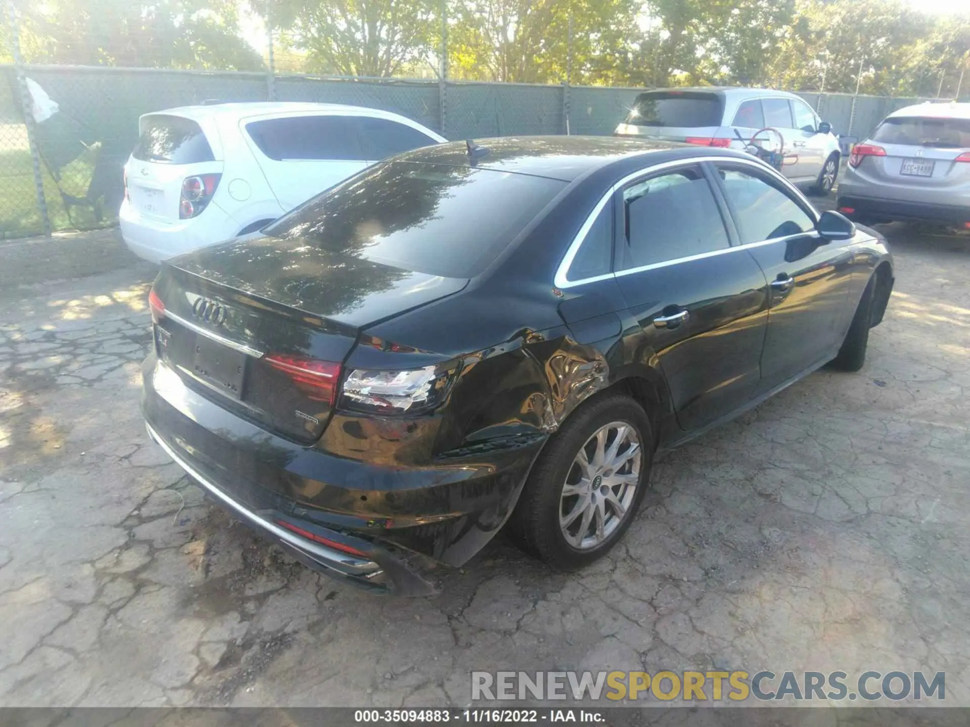 4 fotografías del automóvil dañado WAUABAF40MA056936 AUDI A4 SEDAN 2021