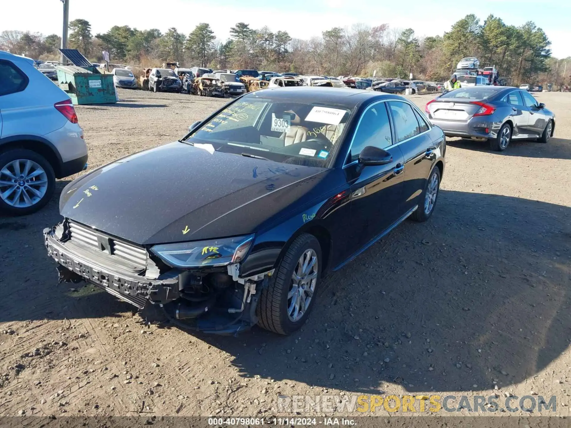 2 fotografías del automóvil dañado WAUABAF41MA043192 AUDI A4 SEDAN 2021