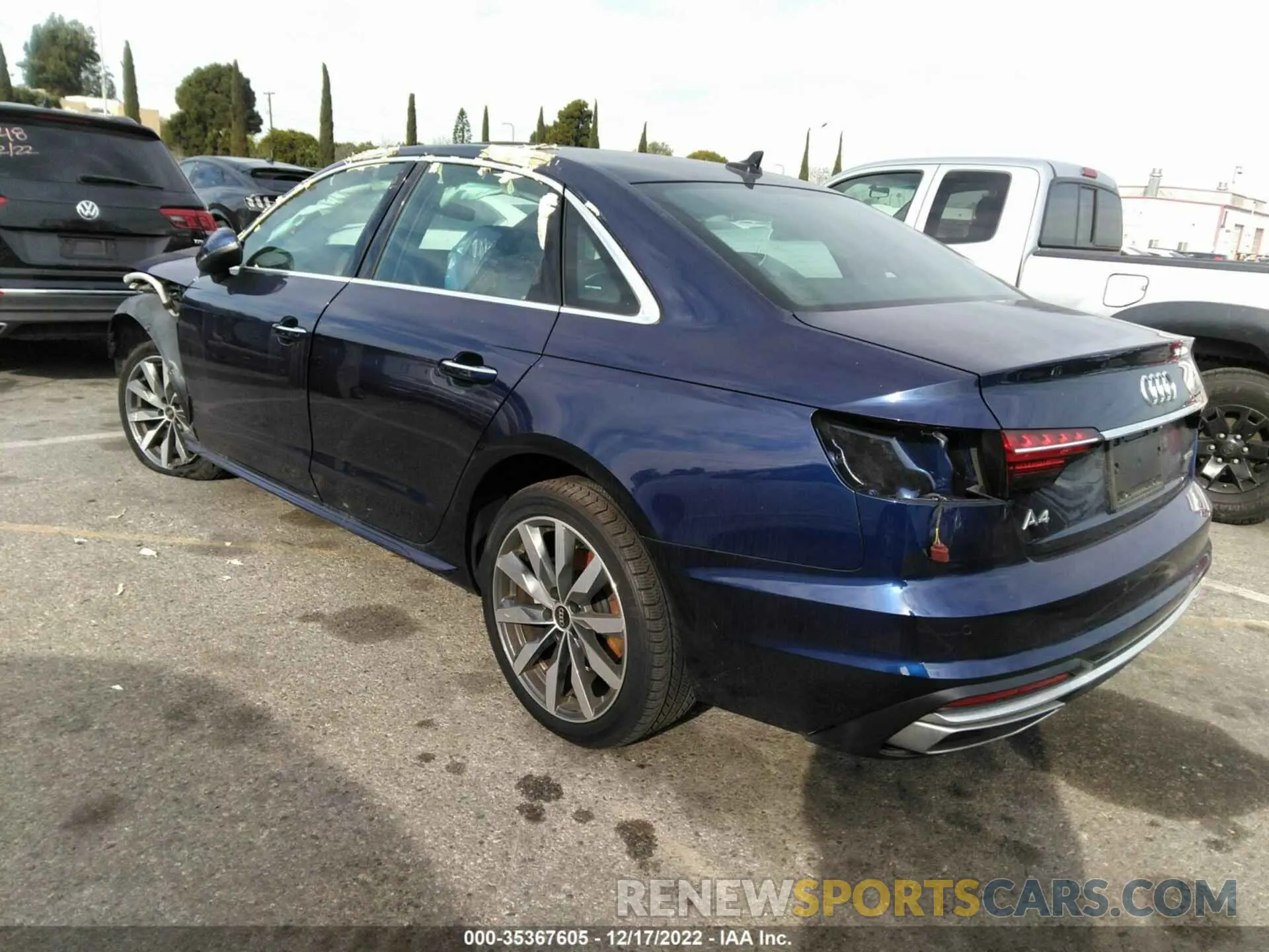 3 fotografías del automóvil dañado WAUABAF46MA032060 AUDI A4 SEDAN 2021