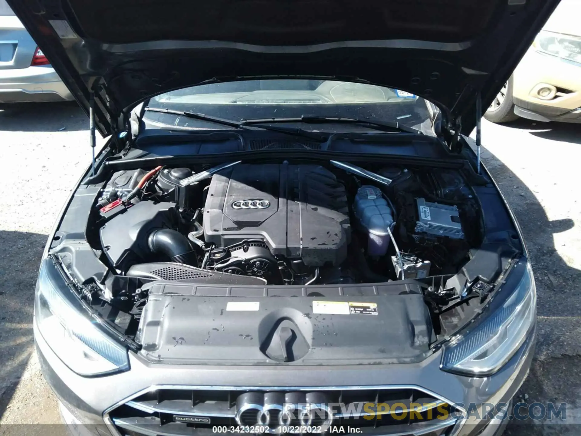 10 fotografías del automóvil dañado WAUABAF42NA019727 AUDI A4 SEDAN 2022