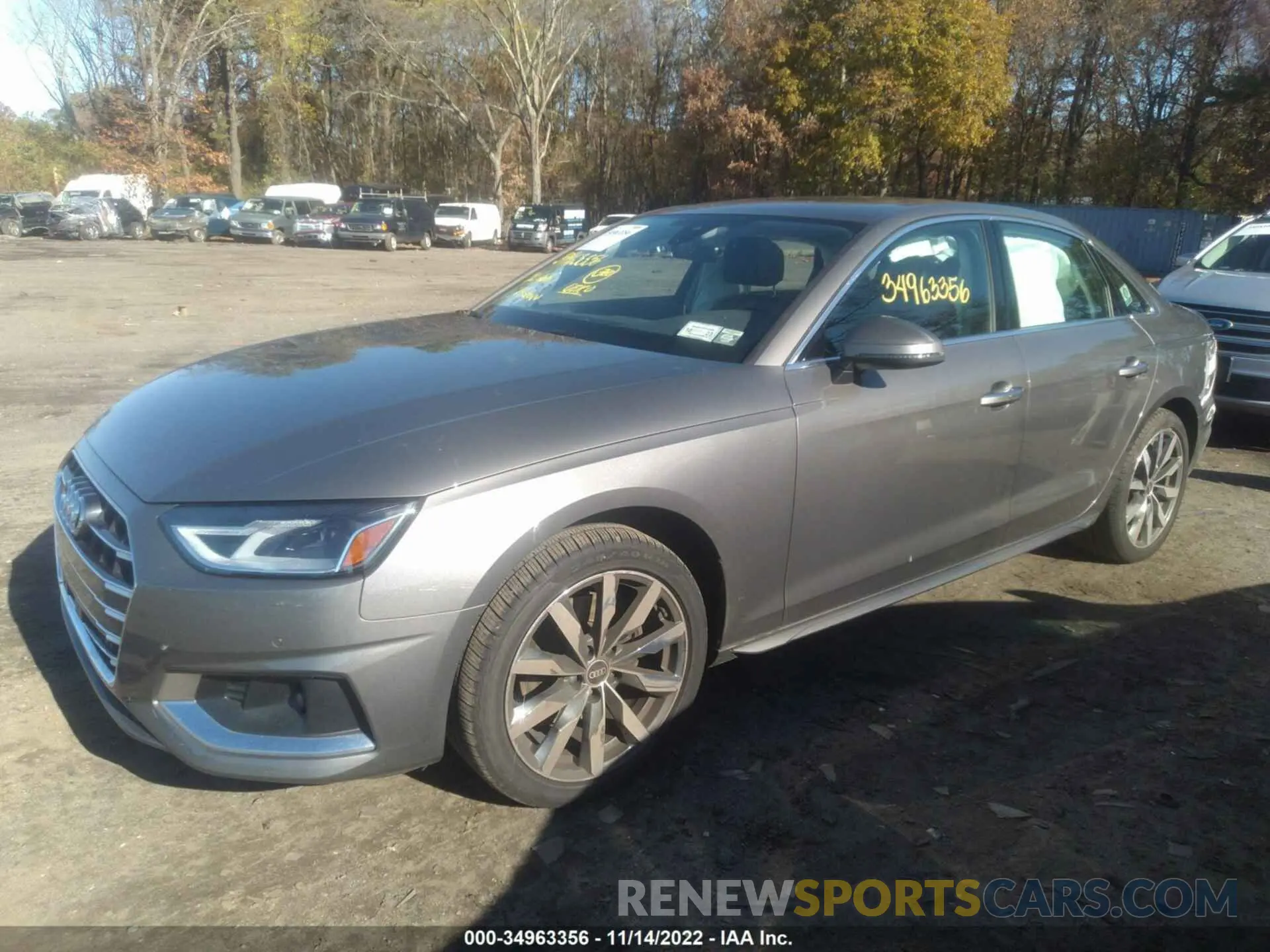 2 fotografías del automóvil dañado WAUABAF46NN000574 AUDI A4 SEDAN 2022