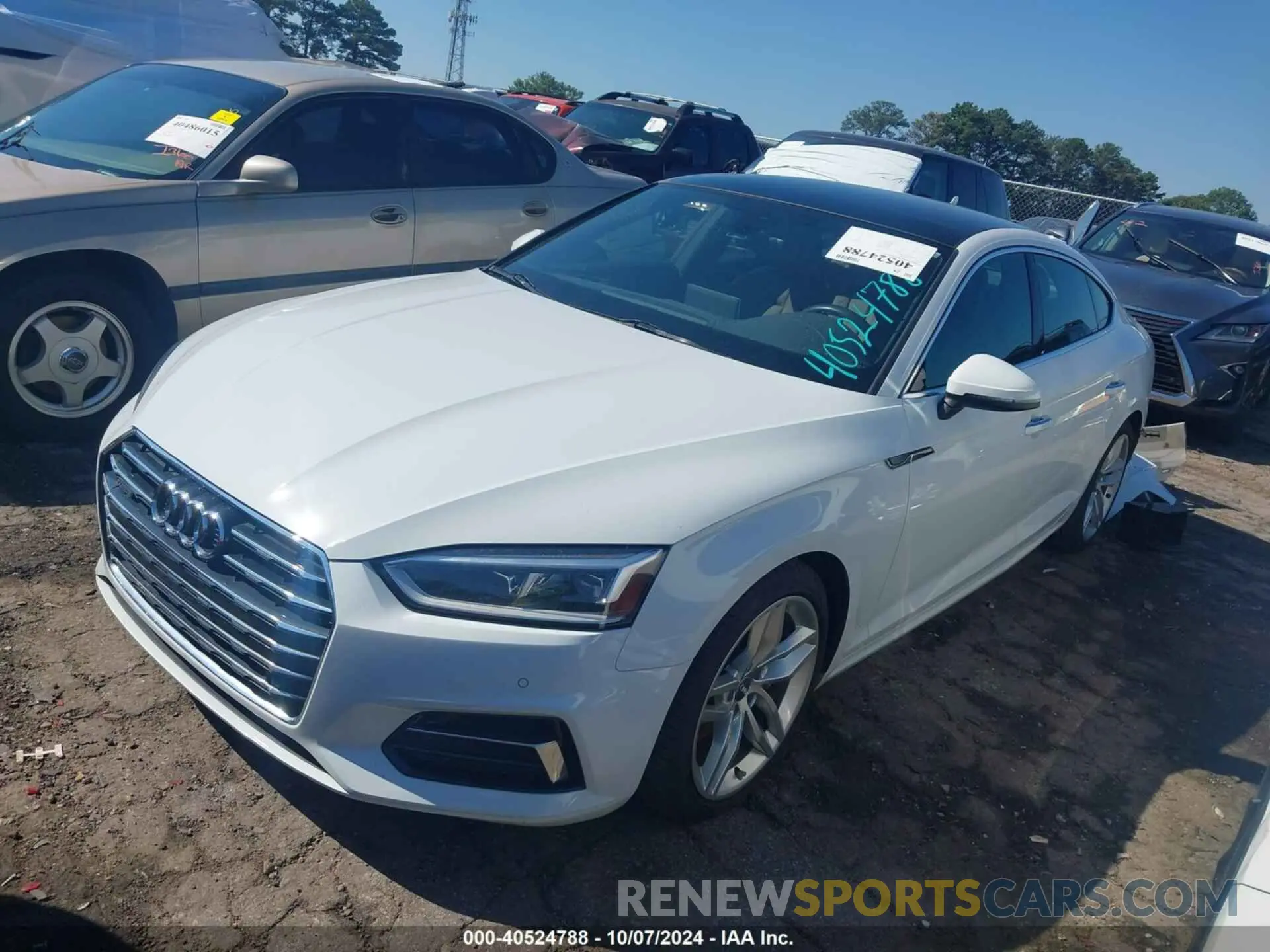 2 fotografías del automóvil dañado WAUBNCF50KA006910 AUDI A5 2019
