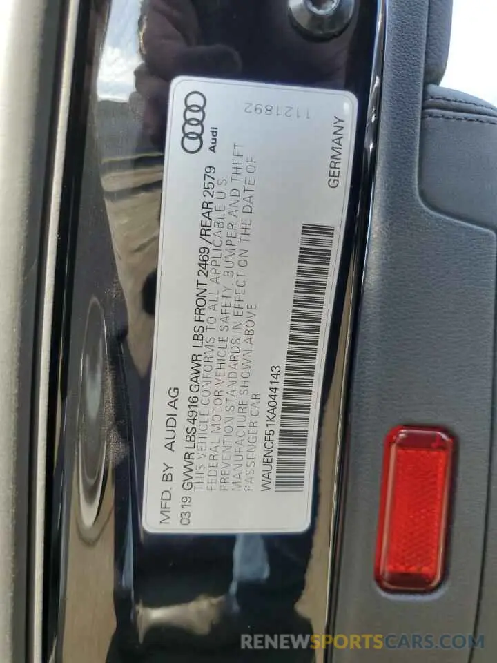 13 fotografías del automóvil dañado WAUENCF51KA044143 AUDI A5 2019