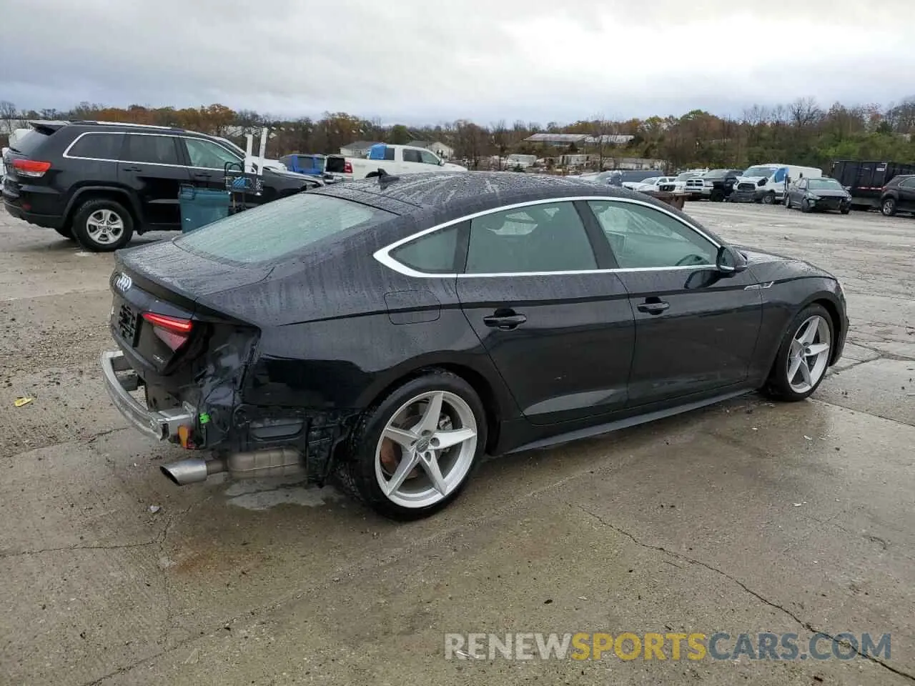 3 fotografías del automóvil dañado WAUENCF5XKA037644 AUDI A5 2019