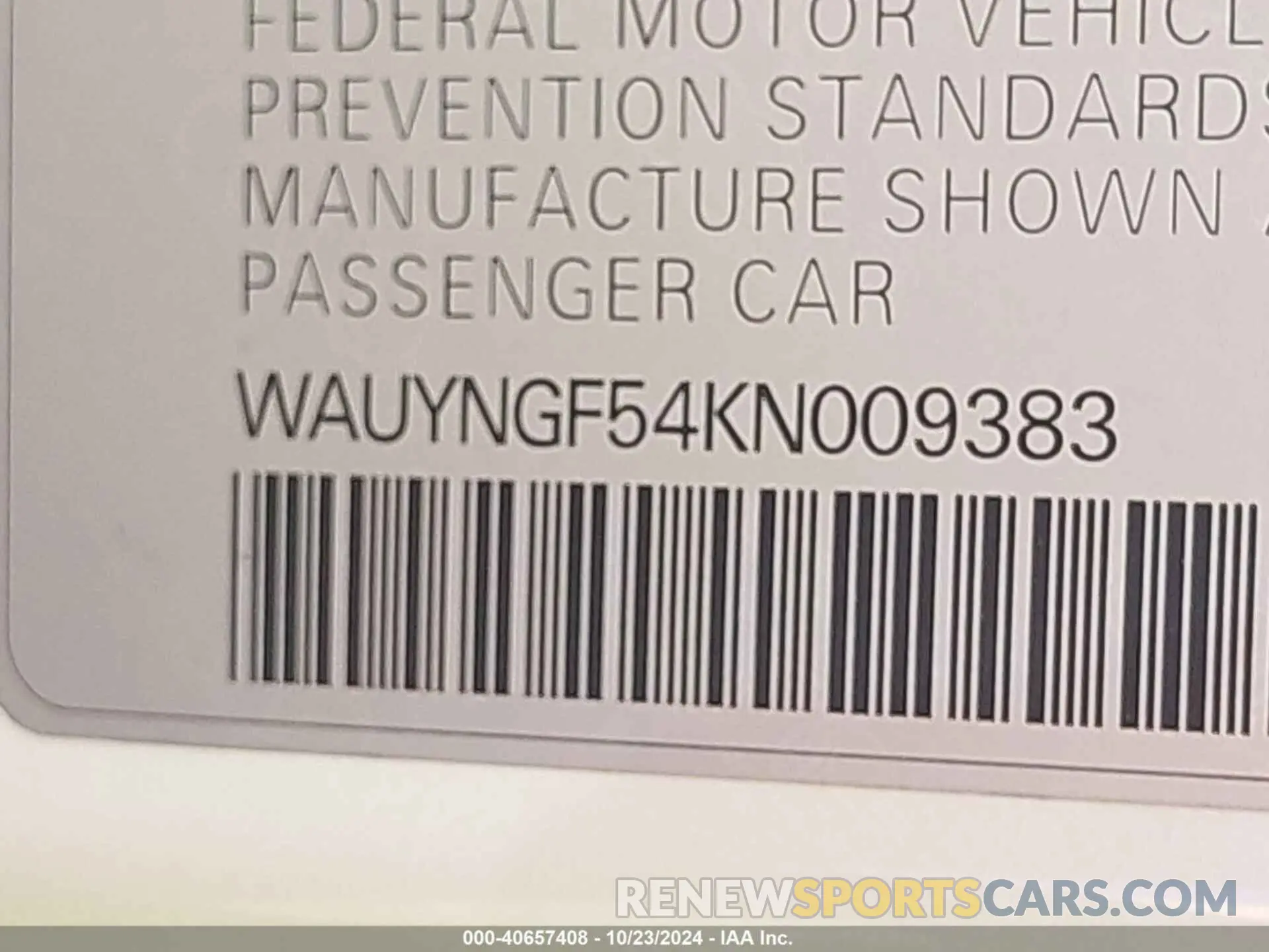 9 fotografías del automóvil dañado WAUYNGF54KN009383 AUDI A5 2019