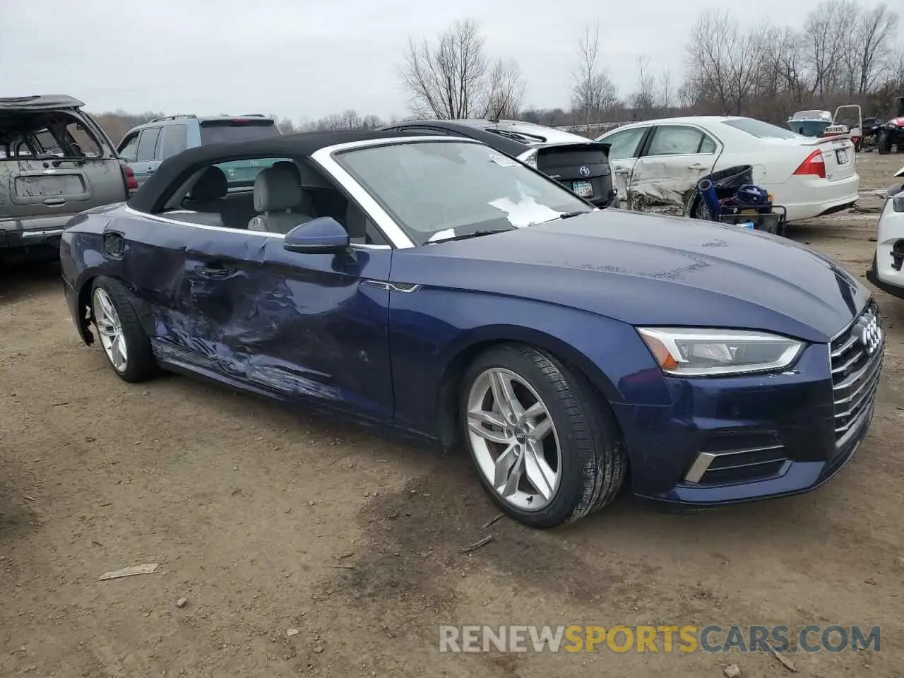 4 fotografías del automóvil dañado WAUYNGF58KN001528 AUDI A5 2019