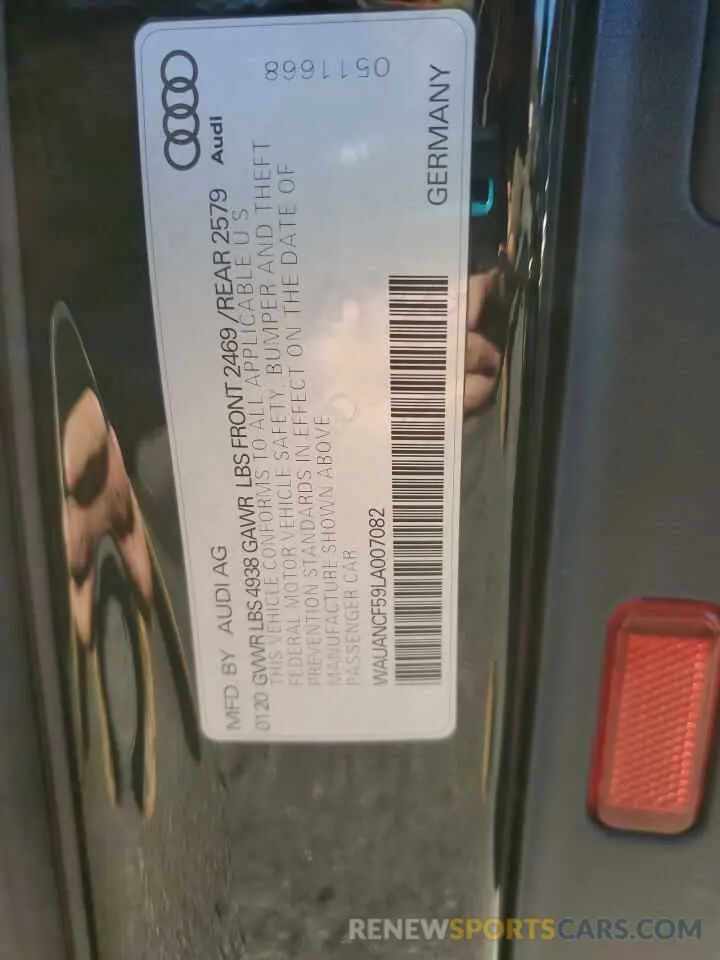 12 fotografías del automóvil dañado WAUANCF59LA007082 AUDI A5 2020