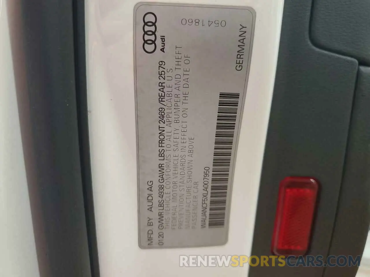 12 fotografías del automóvil dañado WAUANCF5XLA007950 AUDI A5 2020