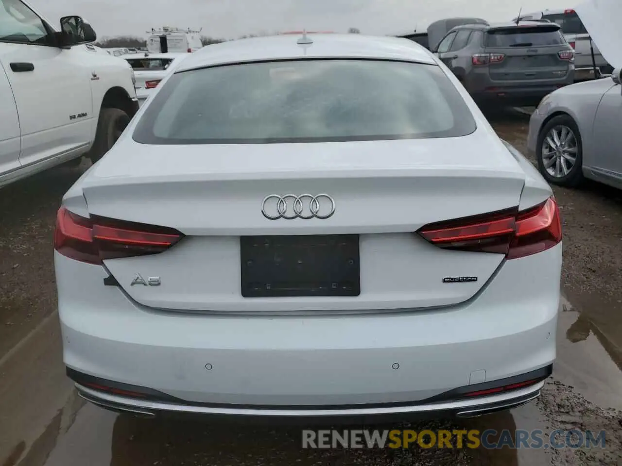 6 fotografías del automóvil dañado WAUCNCF54LA001053 AUDI A5 2020