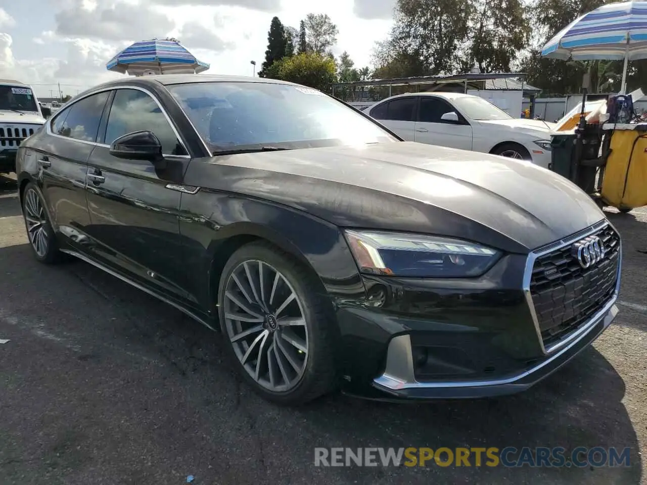 4 fotografías del automóvil dañado WAUCBCF51MA040399 AUDI A5 2021