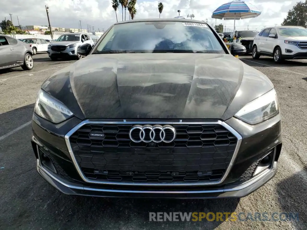 5 fotografías del automóvil dañado WAUCBCF51MA040399 AUDI A5 2021