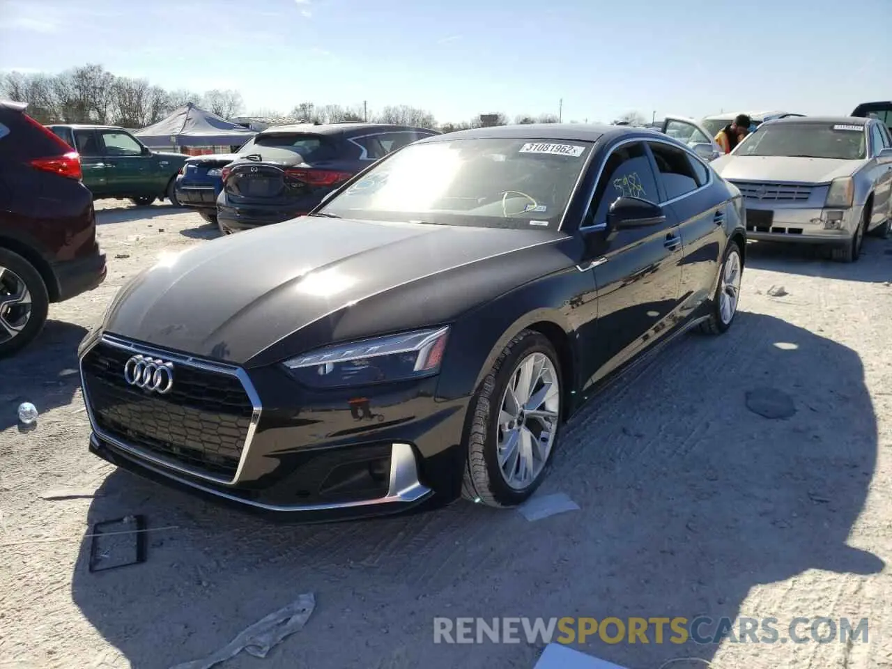 2 fotografías del automóvil dañado WAUCBCF53MA028562 AUDI A5 2021