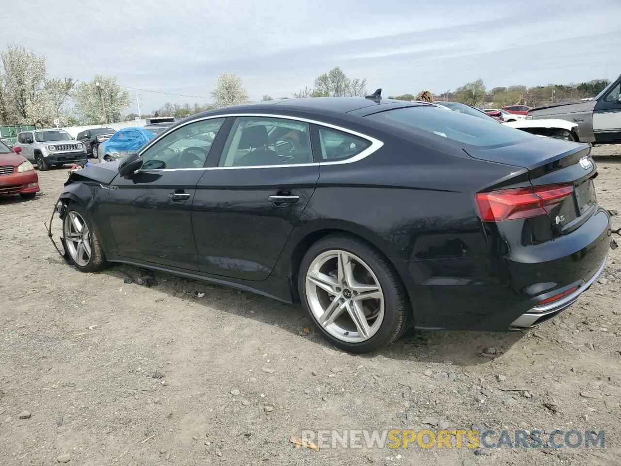 2 fotografías del automóvil dañado WAUCBCF57MA055196 AUDI A5 2021