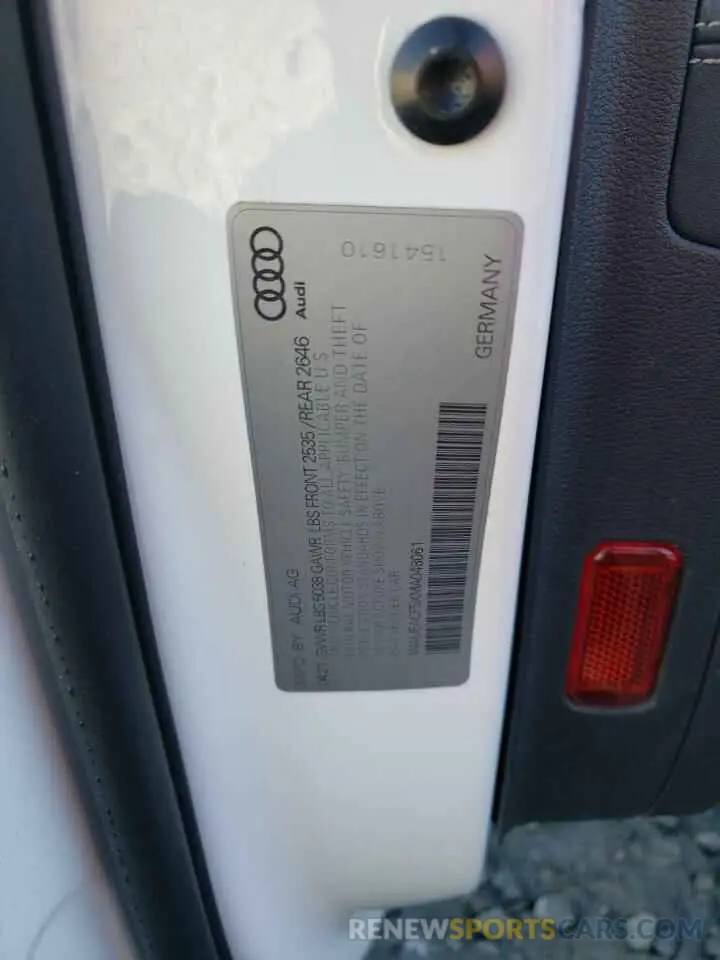 12 fotografías del automóvil dañado WAUEACF5XMA048061 AUDI A5 2021