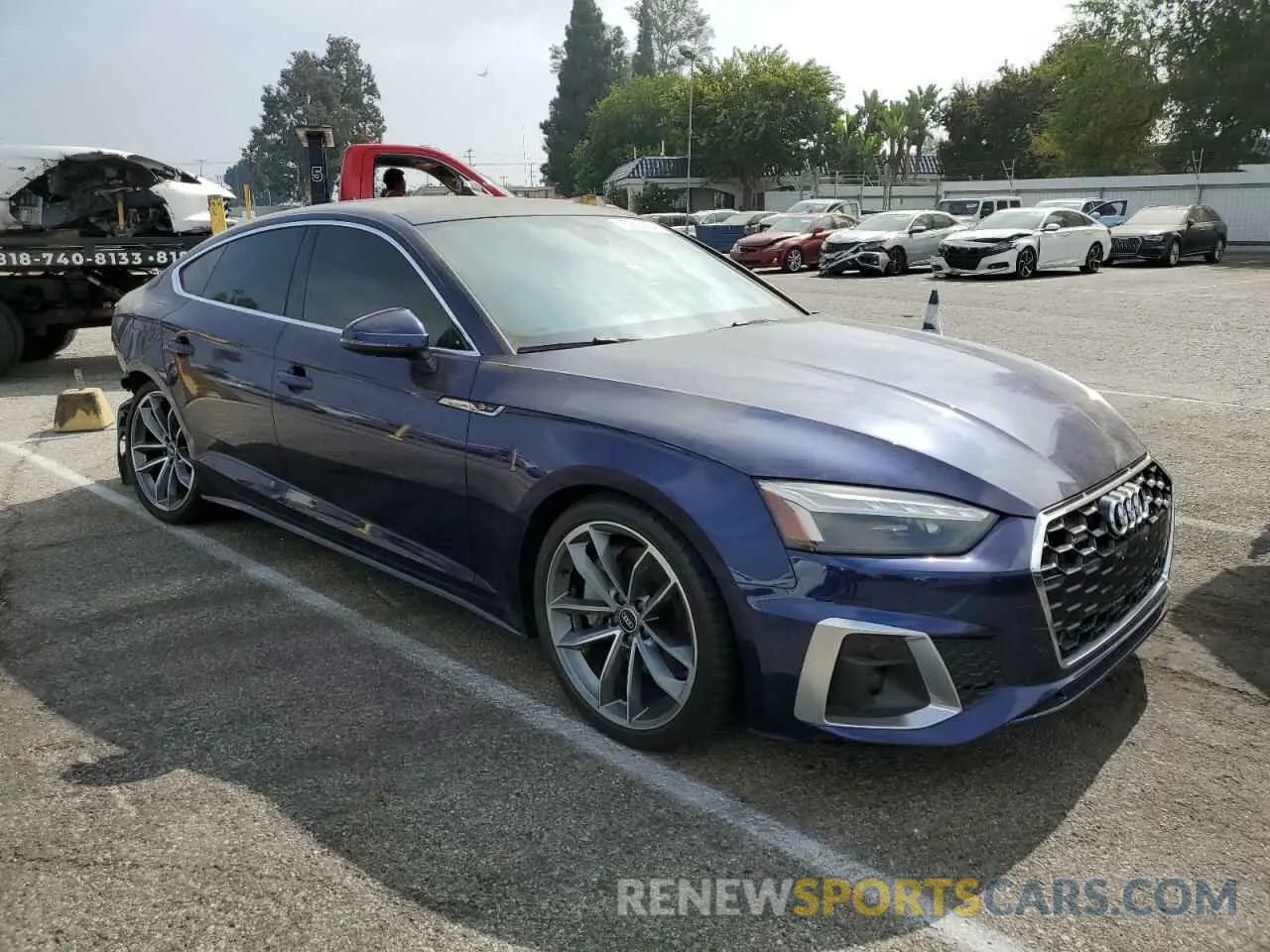 4 fotografías del automóvil dañado WAUFACF51MA046073 AUDI A5 2021