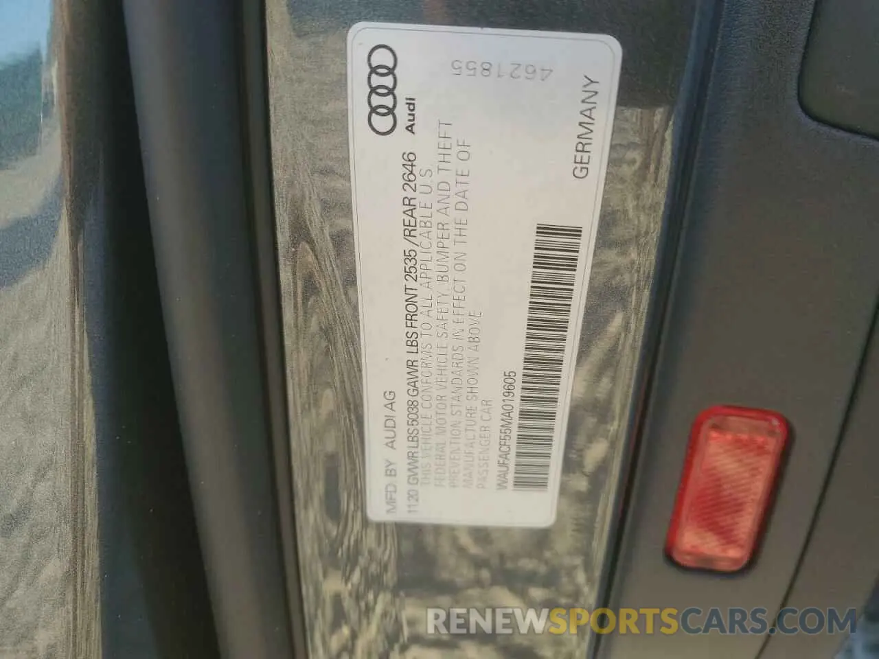 12 fotografías del automóvil dañado WAUFACF55MA019605 AUDI A5 2021