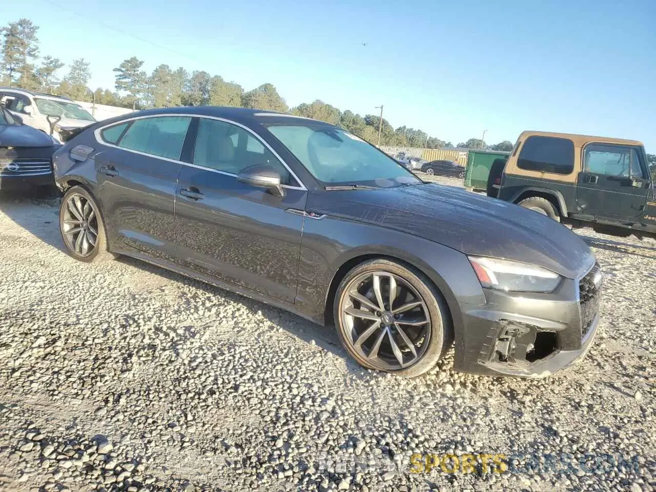 4 fotografías del automóvil dañado WAUFACF55MA019605 AUDI A5 2021