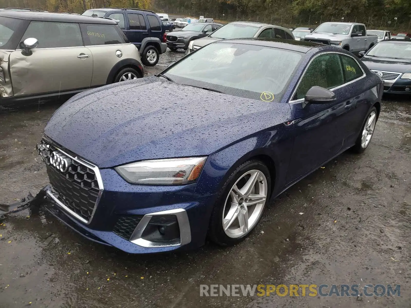 2 fotografías del automóvil dañado WAUSAAF55MA038450 AUDI A5 2021