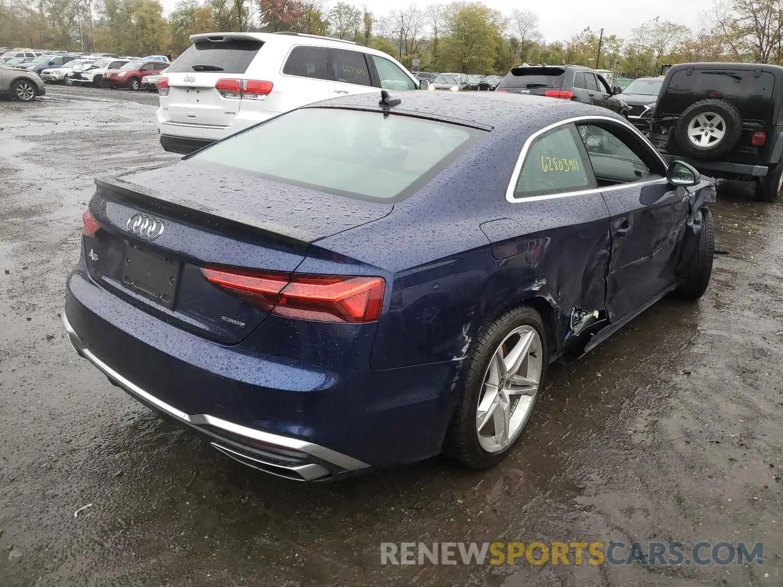 4 fotografías del automóvil dañado WAUSAAF55MA038450 AUDI A5 2021