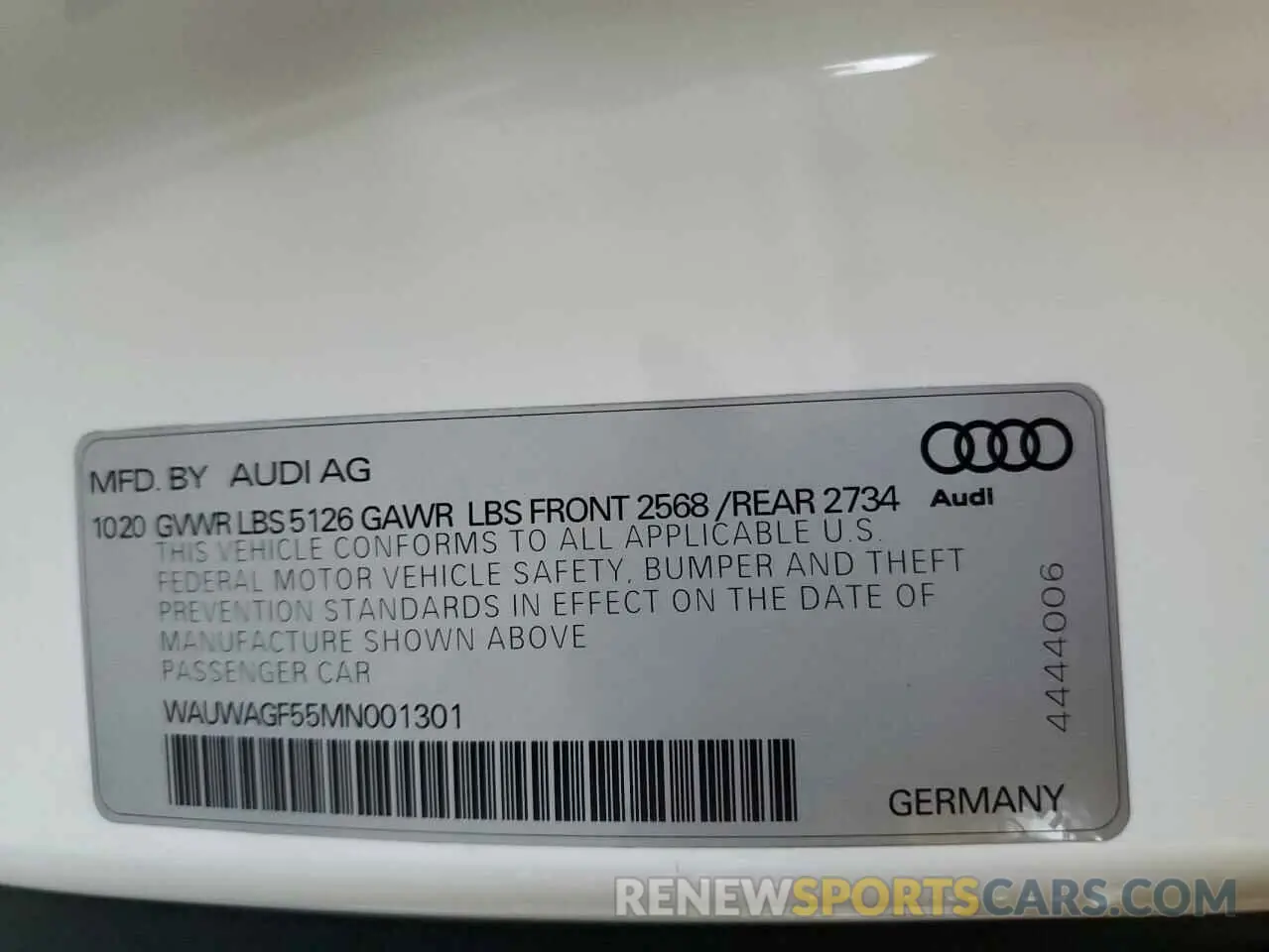 12 fotografías del automóvil dañado WAUWAGF55MN001301 AUDI A5 2021