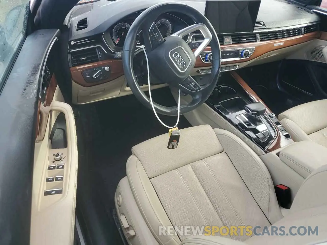8 fotografías del automóvil dañado WAUYAGF52MN007095 AUDI A5 2021