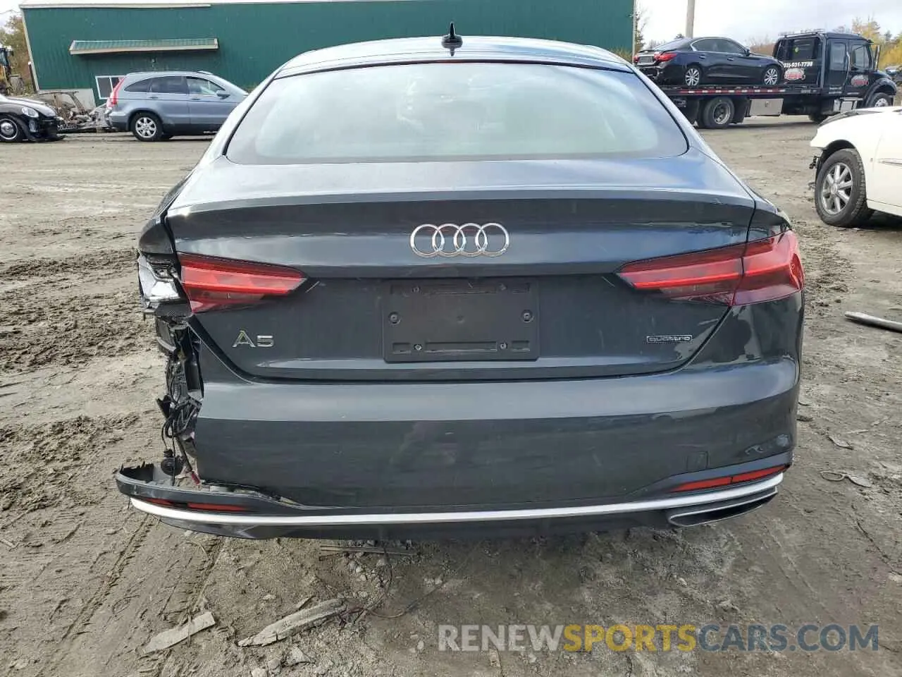 6 fotografías del automóvil dañado WAUABCF5XNA032343 AUDI A5 2022