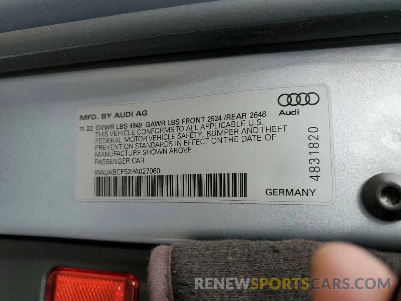 13 fotografías del automóvil dañado WAUABCF52PA027060 AUDI A5 2023