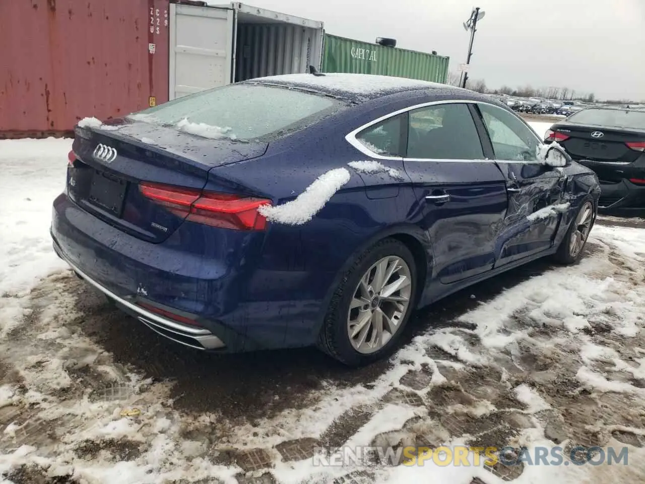 3 fotografías del automóvil dañado WAUABCF52PA042531 AUDI A5 2023
