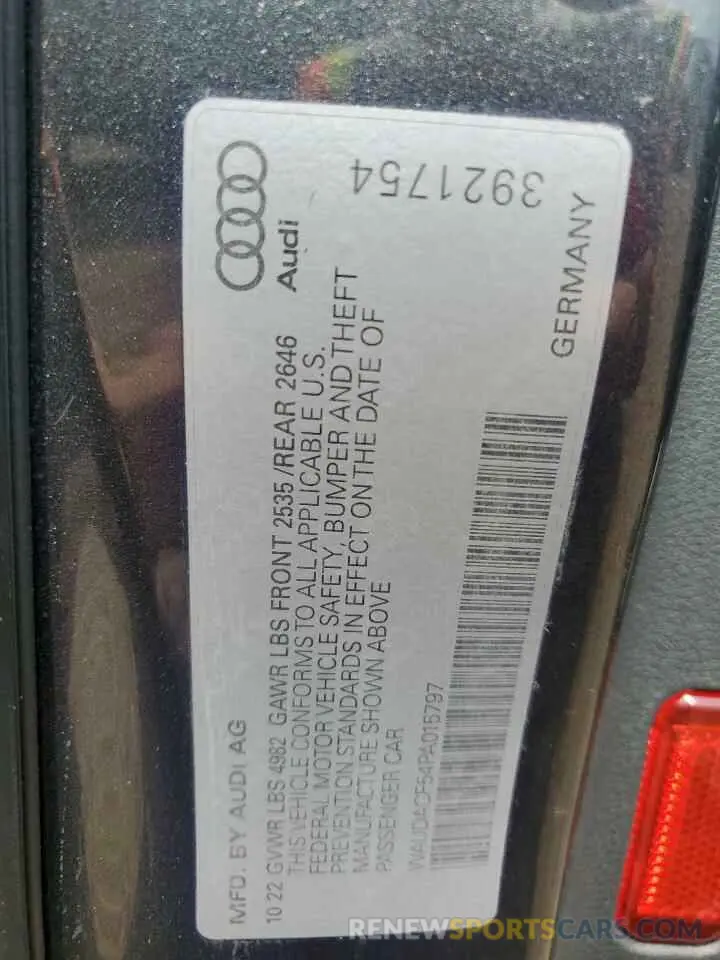 12 fotografías del automóvil dañado WAUDACF54PA015797 AUDI A5 2023