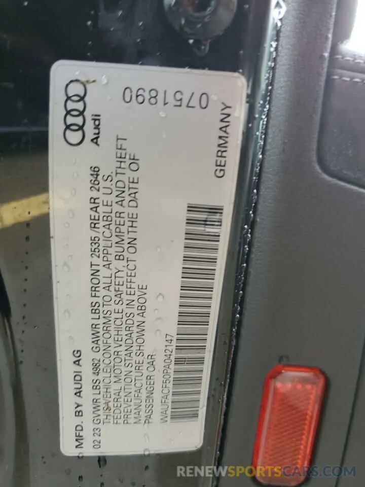 13 fotografías del automóvil dañado WAUFACF50PA042147 AUDI A5 2023