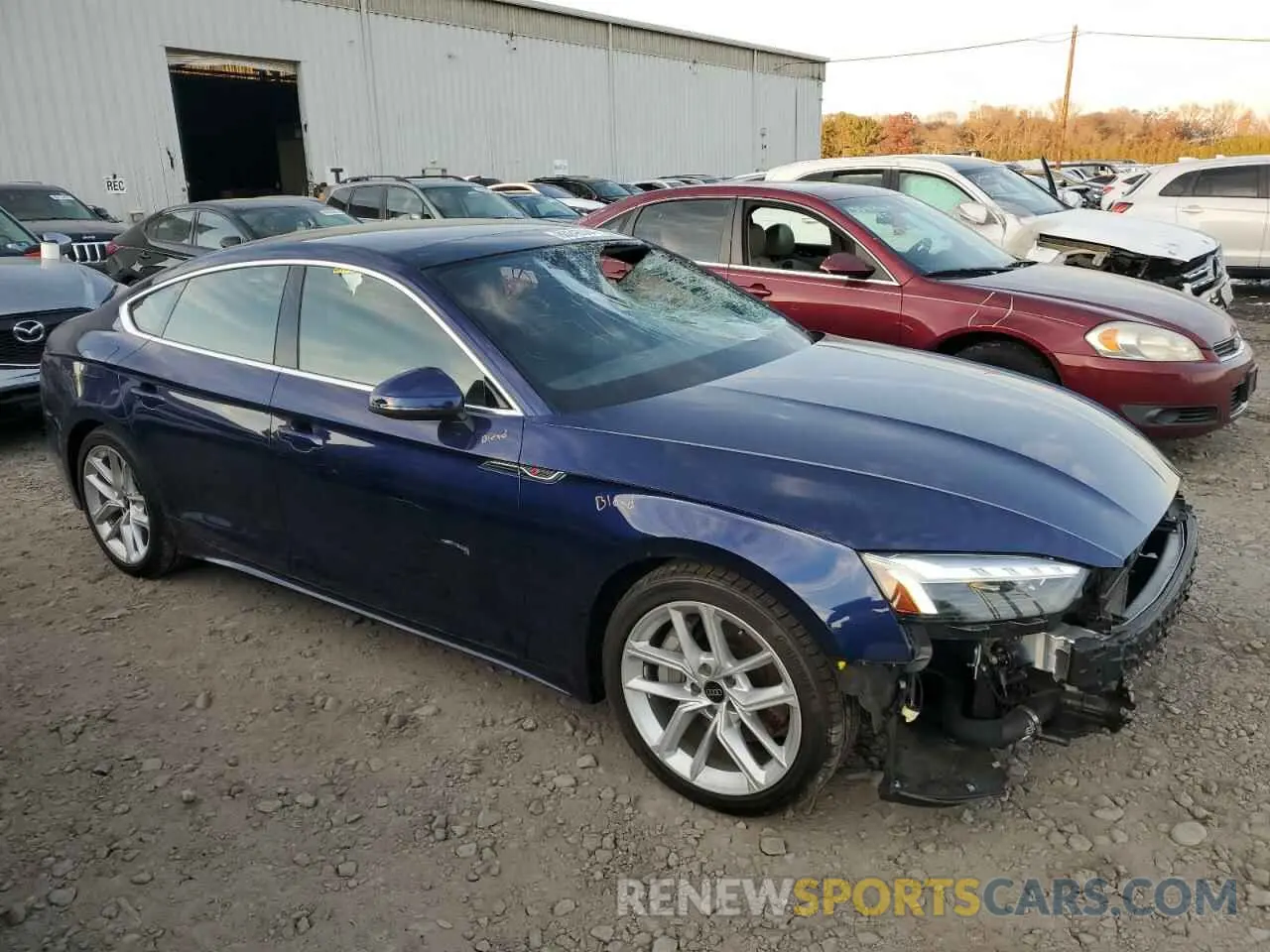 4 fotografías del automóvil dañado WAUFACF51PA061709 AUDI A5 2023