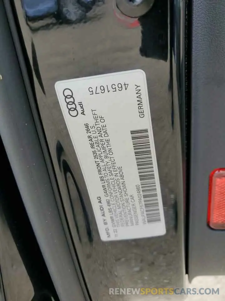 13 fotografías del automóvil dañado WAUFACF57PA024860 AUDI A5 2023