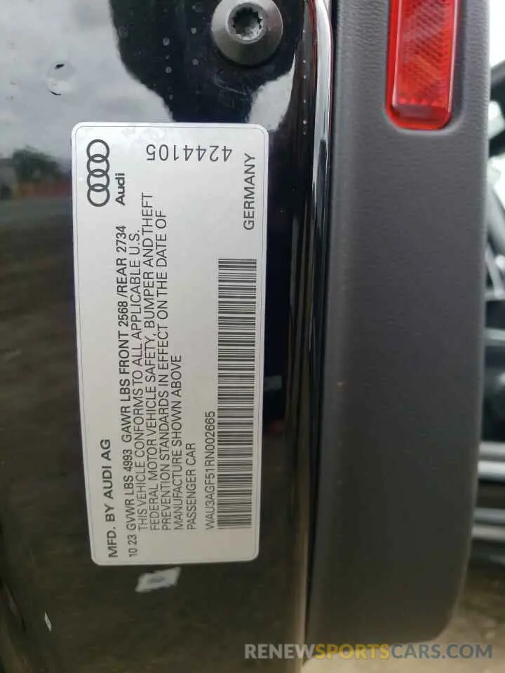 13 fotografías del automóvil dañado WAU3AGF51RN002665 AUDI A5 2024