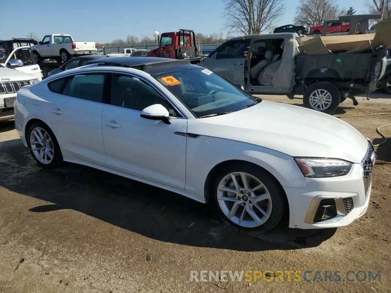 4 fotografías del automóvil dañado WAUFACF5XRA088376 AUDI A5 2024