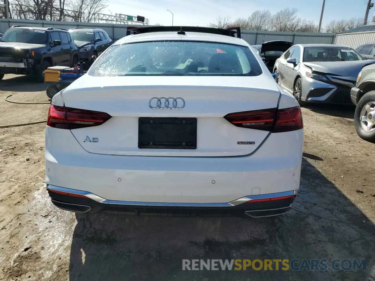 6 fotografías del automóvil dañado WAUFACF5XRA088376 AUDI A5 2024
