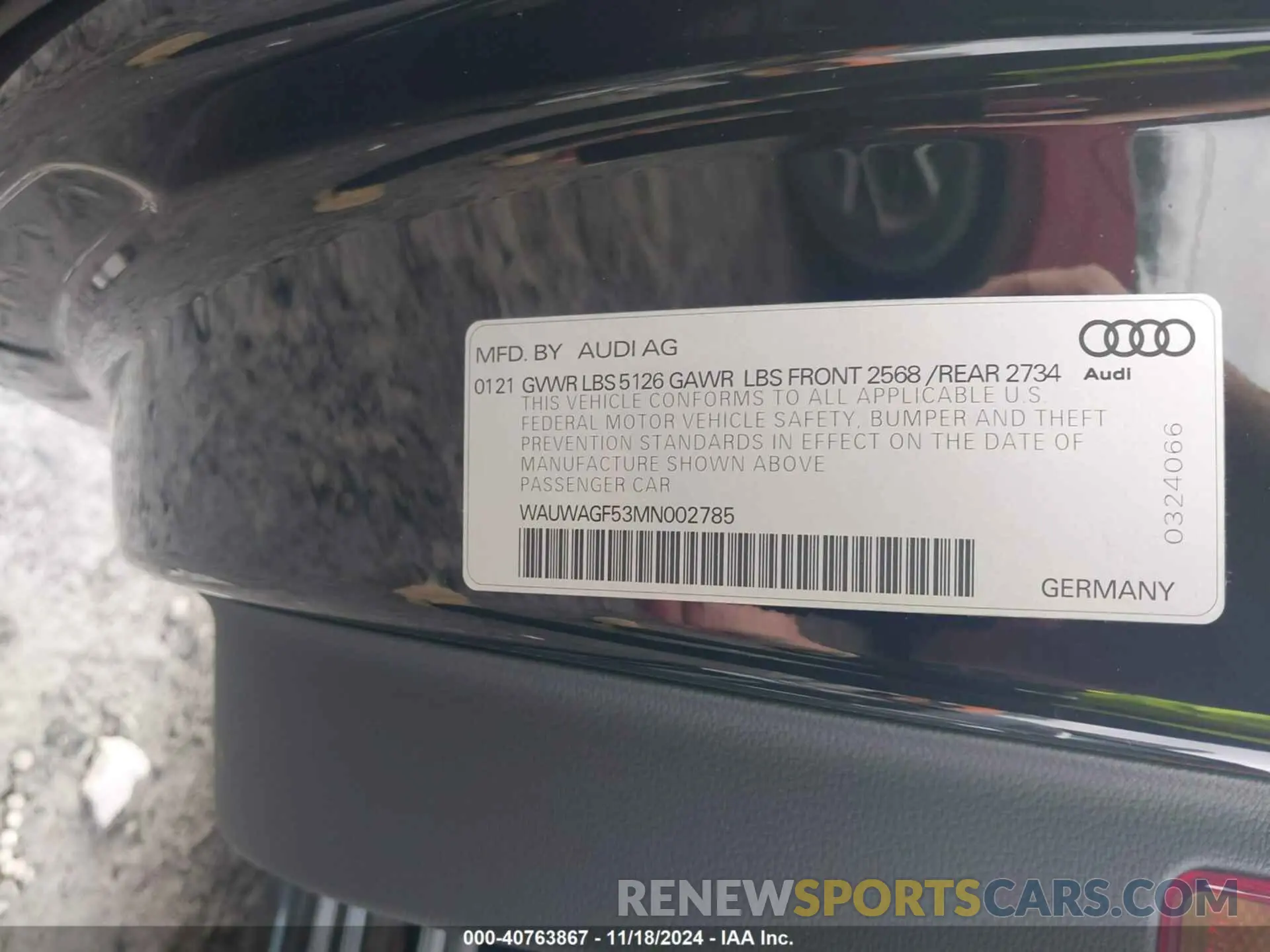 9 fotografías del automóvil dañado WAUWAGF53MN002785 AUDI A5 CABRIOLET 2021