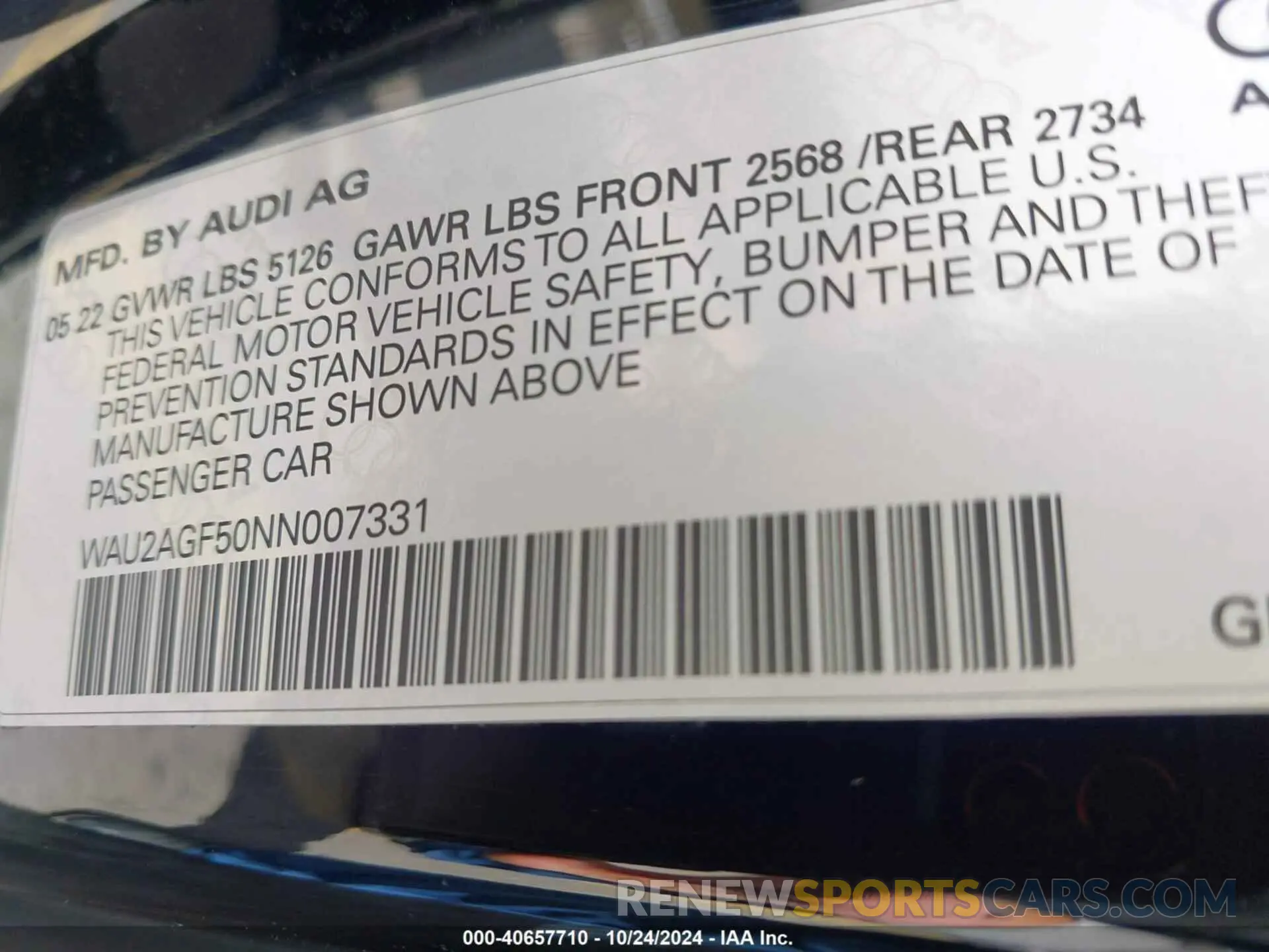 9 fotografías del automóvil dañado WAU2AGF50NN007331 AUDI A5 CABRIOLET 2022