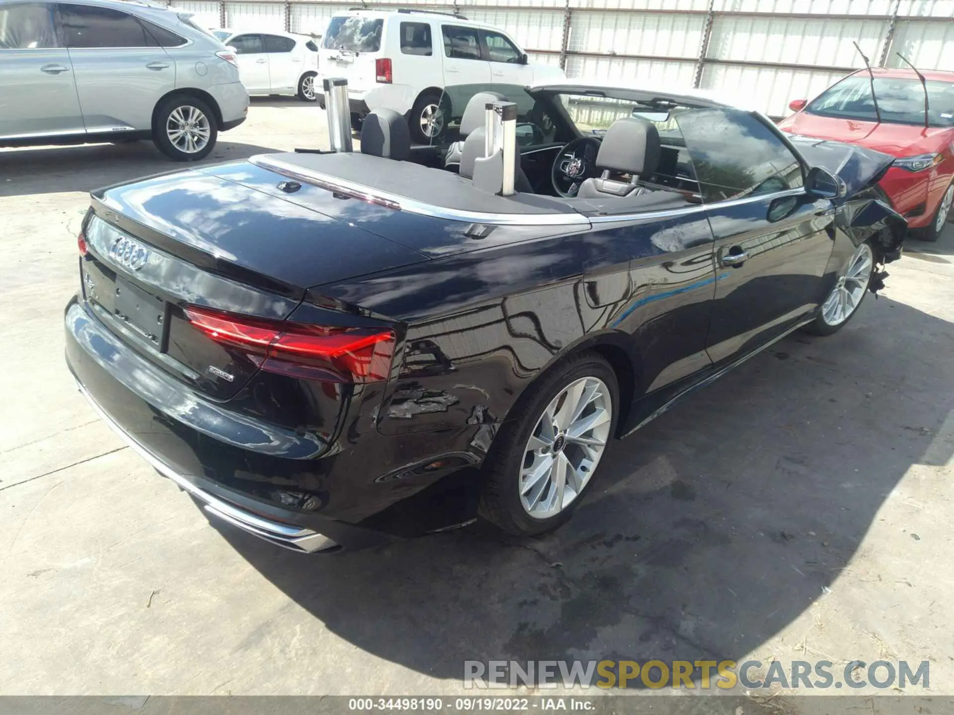 4 fotografías del automóvil dañado WAU2AGF52NN004611 AUDI A5 CABRIOLET 2022
