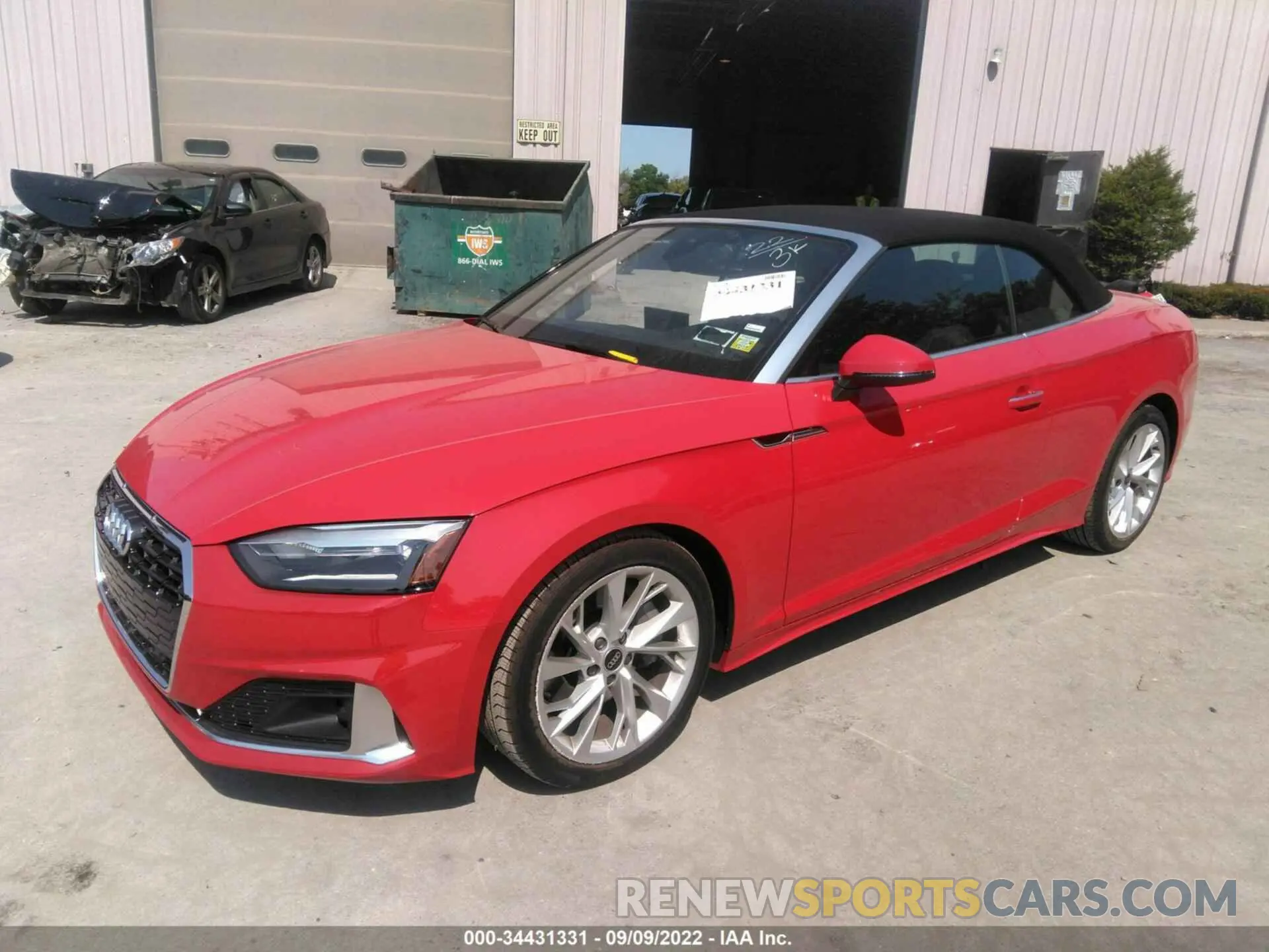 2 fotografías del automóvil dañado WAU2AGF57NN006032 AUDI A5 CABRIOLET 2022