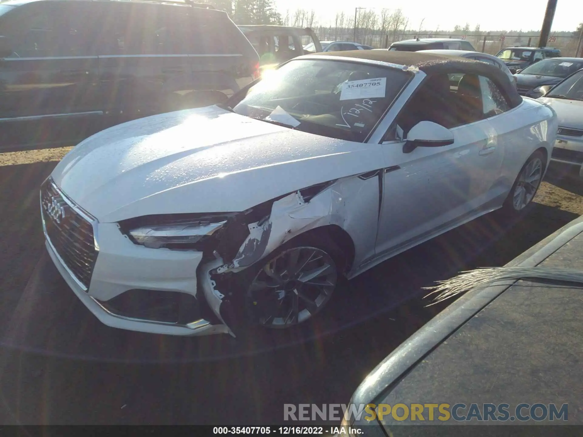 2 fotografías del automóvil dañado WAU2AGF57NN007620 AUDI A5 CABRIOLET 2022