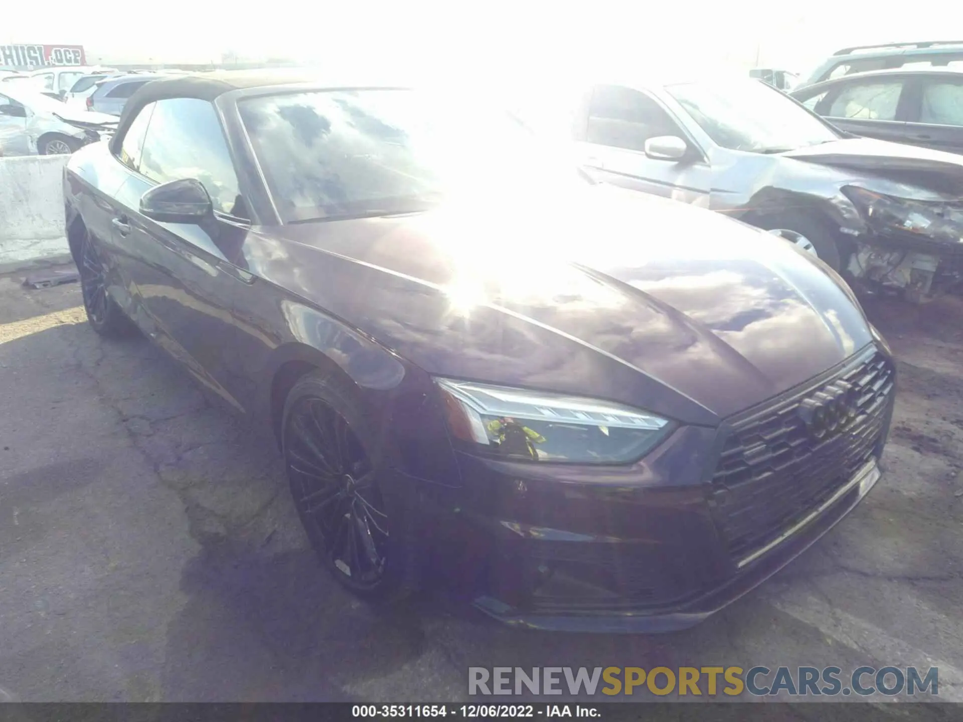 1 fotografías del automóvil dañado WAUWAGF50NN002051 AUDI A5 CABRIOLET 2022