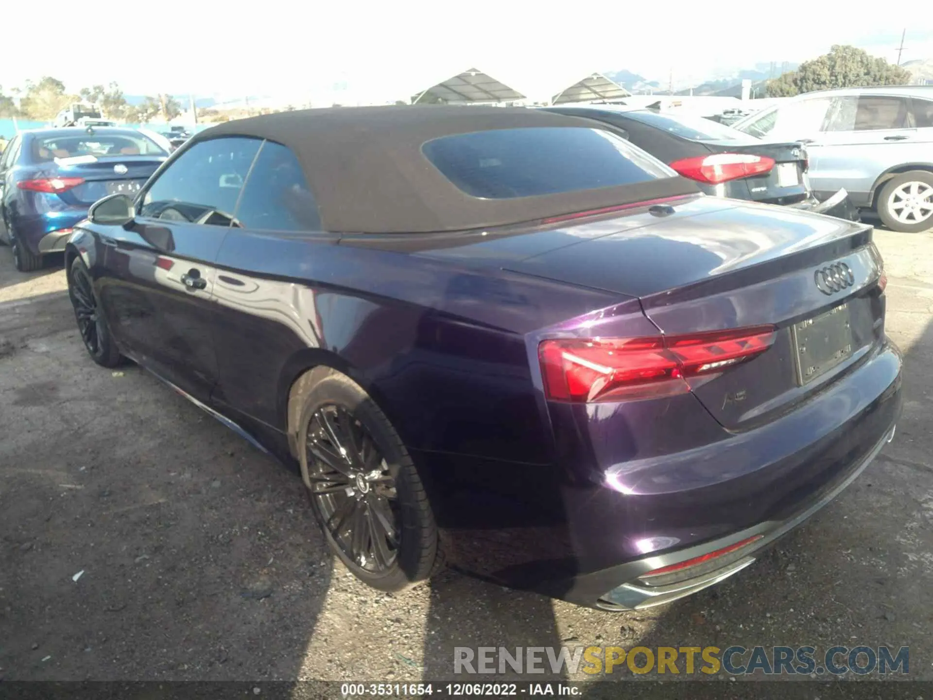 3 fotografías del automóvil dañado WAUWAGF50NN002051 AUDI A5 CABRIOLET 2022
