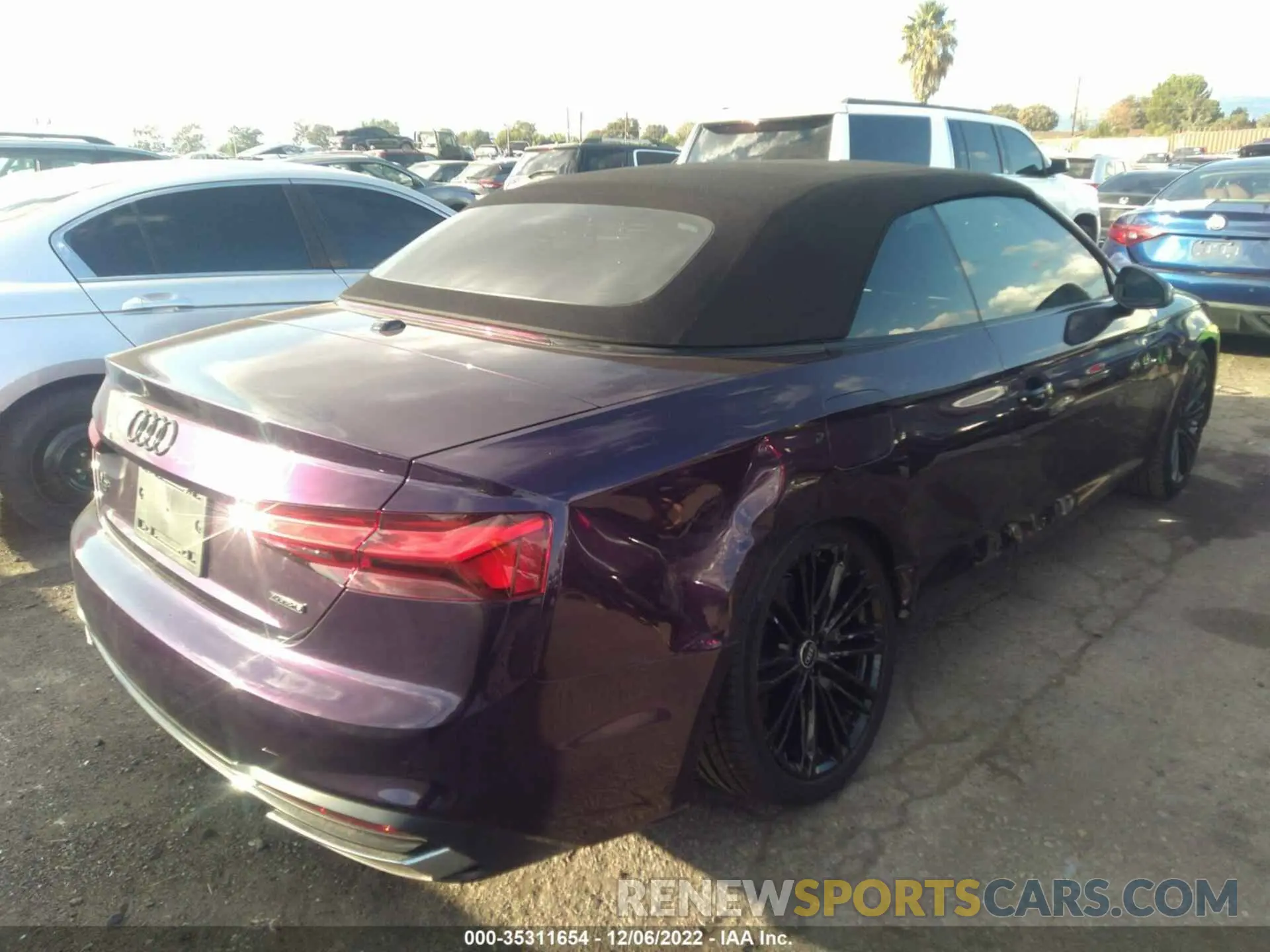 4 fotografías del automóvil dañado WAUWAGF50NN002051 AUDI A5 CABRIOLET 2022