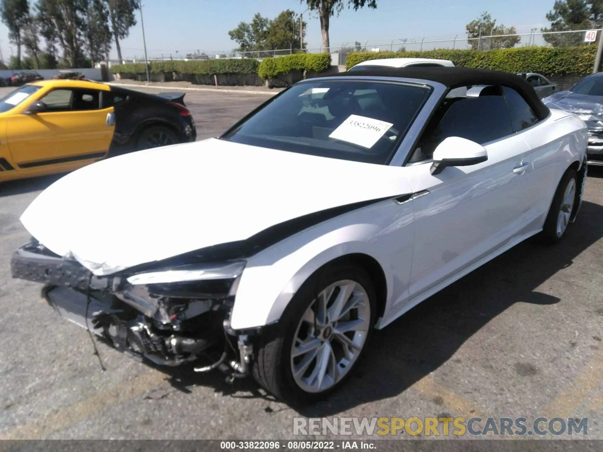 2 fotografías del automóvil dañado WAUWAGF53NN005512 AUDI A5 CABRIOLET 2022